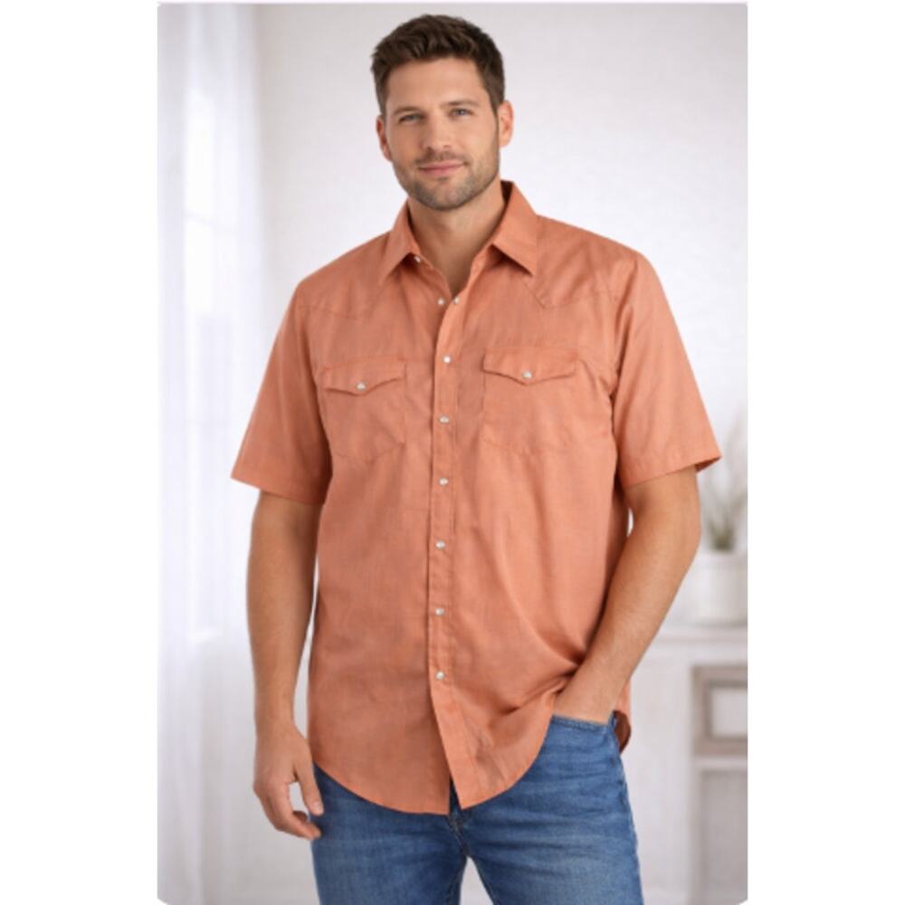 Western Frontier Men's Salmon Snap Front size Large